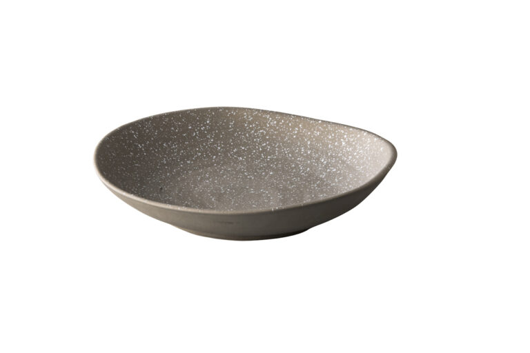 Chameleon diep bord grijs met witte spikkels 24cm