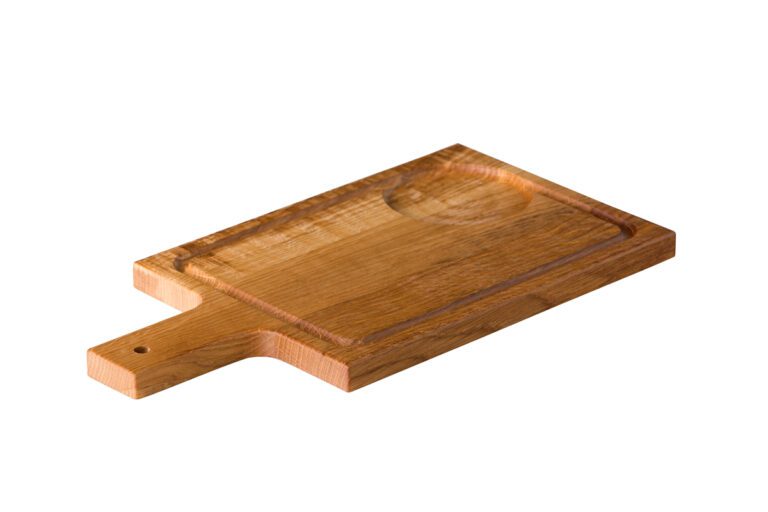 Houten plank voor soepkom met handvat 35 x 18 cm